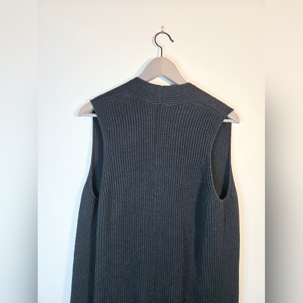 Splendid Juliet Rib Open Front Sleeveless Black Knit Cardigan Size Medium NWT - Picture 8 of 13